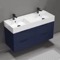 Blue Double Floating Bathroom Vanity, Modern, 48